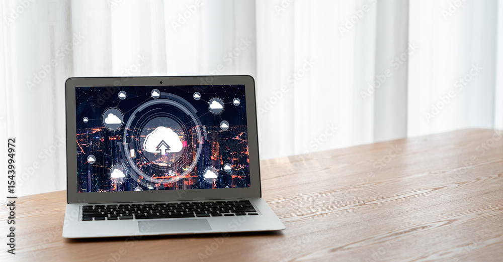 Poster cloud computing software for modish remote work and personal data storage