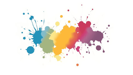 Colorful paint splashes on white background. Colorful  abstract splatter background. Splashes of paint in different colors.  