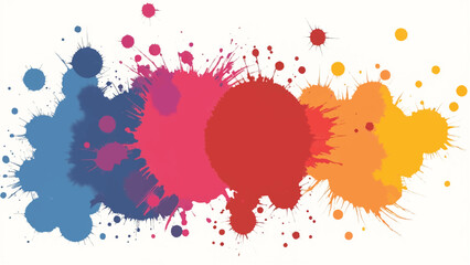 Colorful Paint Splatters on White Background. Splash of Colorful Paint. 