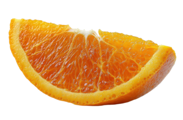 Orange wedge isolated on transparent background. generative ai