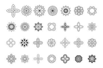 Collection of Ornamental Floral and Geometric Shapes
