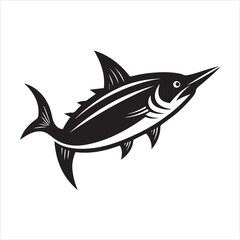 Obraz premium barracuda silhouette vector illustration