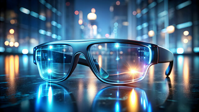 Hovering AR glasses with holographic interface in dim environment