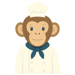 monkey in chef clothes animal vector on white background vector animal in chef costume on white background