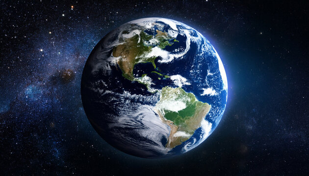 planet earth is spinning in outer space against black background with stars close up vertical version