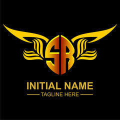 Obraz premium SR Golden Wing Emblem Logo
