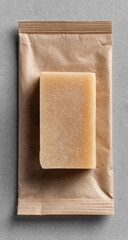 Small Beige Soap Bar Wrapped in Kraft Paper
