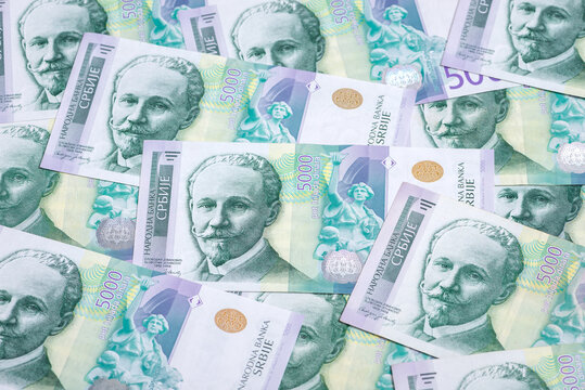 Serbian 5000 dinar currency banknote