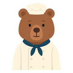 bear in chef clothes animal vector on white background vector animal in chef costume on white background