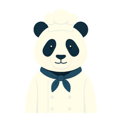 panda in chef clothes animal vector on white background vector animal in chef costume on white background