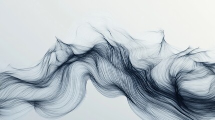 Obraz premium Abstract Flowing Dark Lines on Light Background