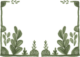 Naklejka premium watercolor floral frame with leaves for your text