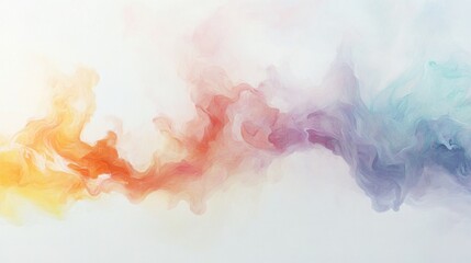 Abstract Swirling Color Gradient on White Background