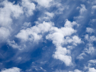 Washington State. Low level puffy cotton-like cumulus cloud formations
