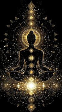 Space Spiritual Meditation Seamless Loop Infinity Animated, Mentally Clear. AI generative