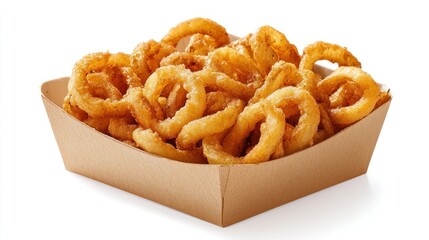 Crispy Onion Rings in a Cardboard Container