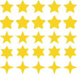 Obraz premium Rating Stars Badge Set – 5-Star Feedback and Review Icons in Three Style Variations