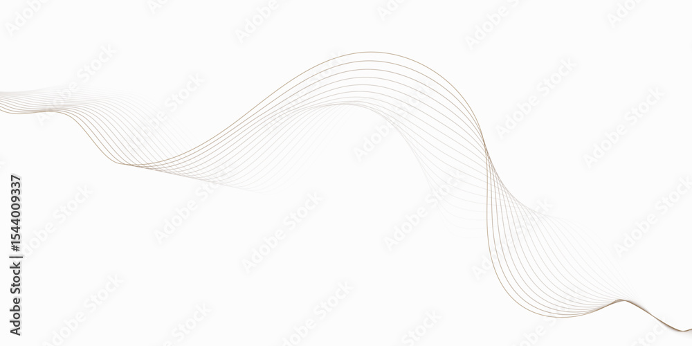 Poster curved line pattern extending diagonally  wavy lines pattern  white background,  creating a flowing and elegant design element.