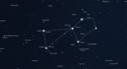 Leo constellation on a dark blue starry sky