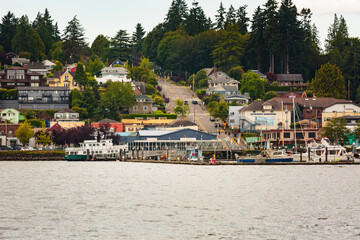View of Port Orchard, Washington State, USA.
