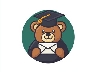 Fototapeta premium Teddy Bear Graduation Celebration: Cute Educational Cartoon Vector