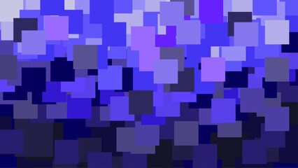 A digital abstract background featuring a dynamic pattern of overlapping squares in blue