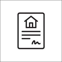 Contract Paper with House Real Estate Icon