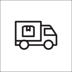 Delivery Truck with Box Shipping Icon