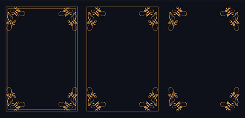 Corner frame, Set of vintage frames.Filigree frame corners. Filigree frame corners. Decorative border ornamental elements