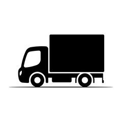 Truck icon. Delivery van. Black silhouette. Side view. Vector simple flat graphic illustration. Isolated object on white background. Isolate.