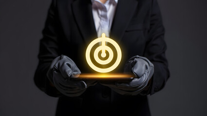 Businessman with an email sign, a symbol of targeted internet communication and business success