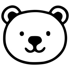 Cute cartoon bear face