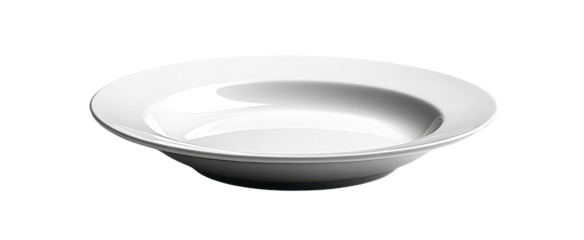 Porcelain side plate isolated on transparent background. Generative AI.