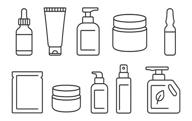 Naklejka na ściany i meble Beauty, skincare line icon set. cosmetic, personal care icons outline collection
