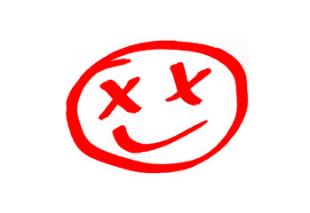 Red Crossed Out Smiley Face PNG - Dead Emoji, Unhappy Expression, Error Symbol, or Cancelled Fun Icon, dead smile, Hundred Smiley Face , Graffiti Smiling Face Emoticon 