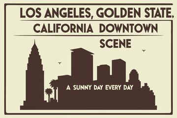 Obraz premium Los Angeles golden state . graphic tee vector for city. t-syhirt, sweatshirt, graphics. vintage city print graphics, vintage retro typograpy. city vibes in california