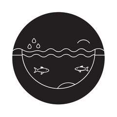 Super Positioned Coral Reef Silhouette