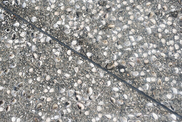 Texture of a cobblestone with lines and shapes. Geometric pattern. Background. Abstract. Copy space.
