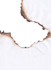 Burnt Paper with Scorched Edge PNG - Distressed Texture, Fire Damage Overlay, or Grunge Background...