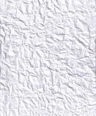 crumpled paper texture, Crinkled White Paper Texture Background - Seamless Wrinkled Surface, Grunge Overlay, or Abstract Distressed Design

