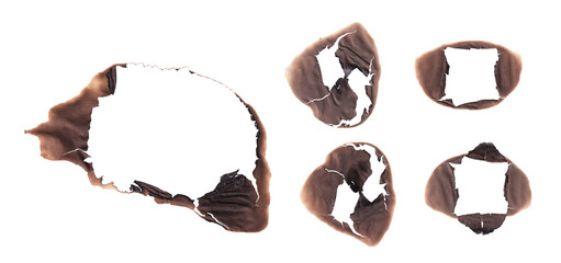 Set of Burnt Paper Holes & Spots PNG - Scorched Edges, Distressed Textures, Grunge Overlays, or...