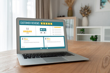 Fototapeta premium Customer experience and review analysis by modish computer software for corporate business