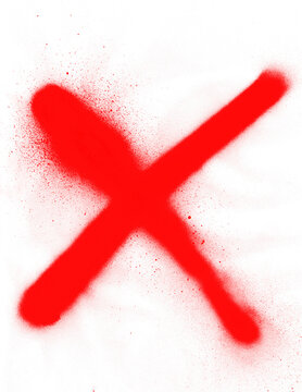 Red Spray Paint brush X cross Mark PNG - Grunge Cross Symbol, Urban Graffiti Element, Distressed Cancellation, or Abstract Graphic