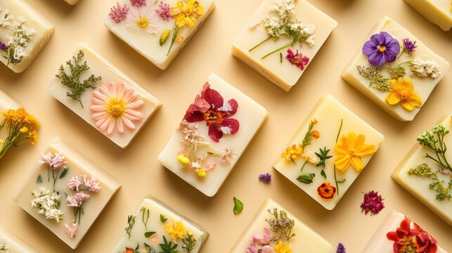 Floral Soaps Collection: Exquisite Handmade Soaps with Pressed Flowers