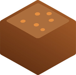 Delicious Chocolate Fudge Isometric Icon