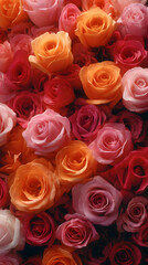 Fototapeta premium A stunning arrangement of colorful roses evokes feelings of romance and celebration.