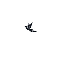 Obraz premium Flying bird logo icon flat vector design