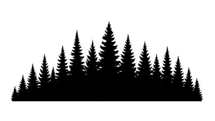 Fototapeta premium Forest Silhouette on Transparent Background PNG (Woods, Timber, Wilderness, Canopy, Grove)