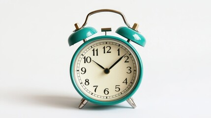 Vintage Turquoise Alarm Clock: Retro Home Decor and Timekeeping Art