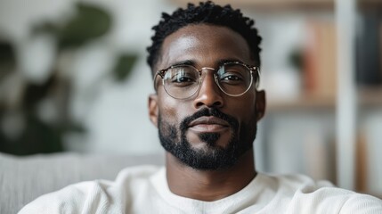 A stylish man exudes confidence as he poses for a portrait, characterized by his unique hairstyle and glasses, representing professionalism and contemporary fashion.